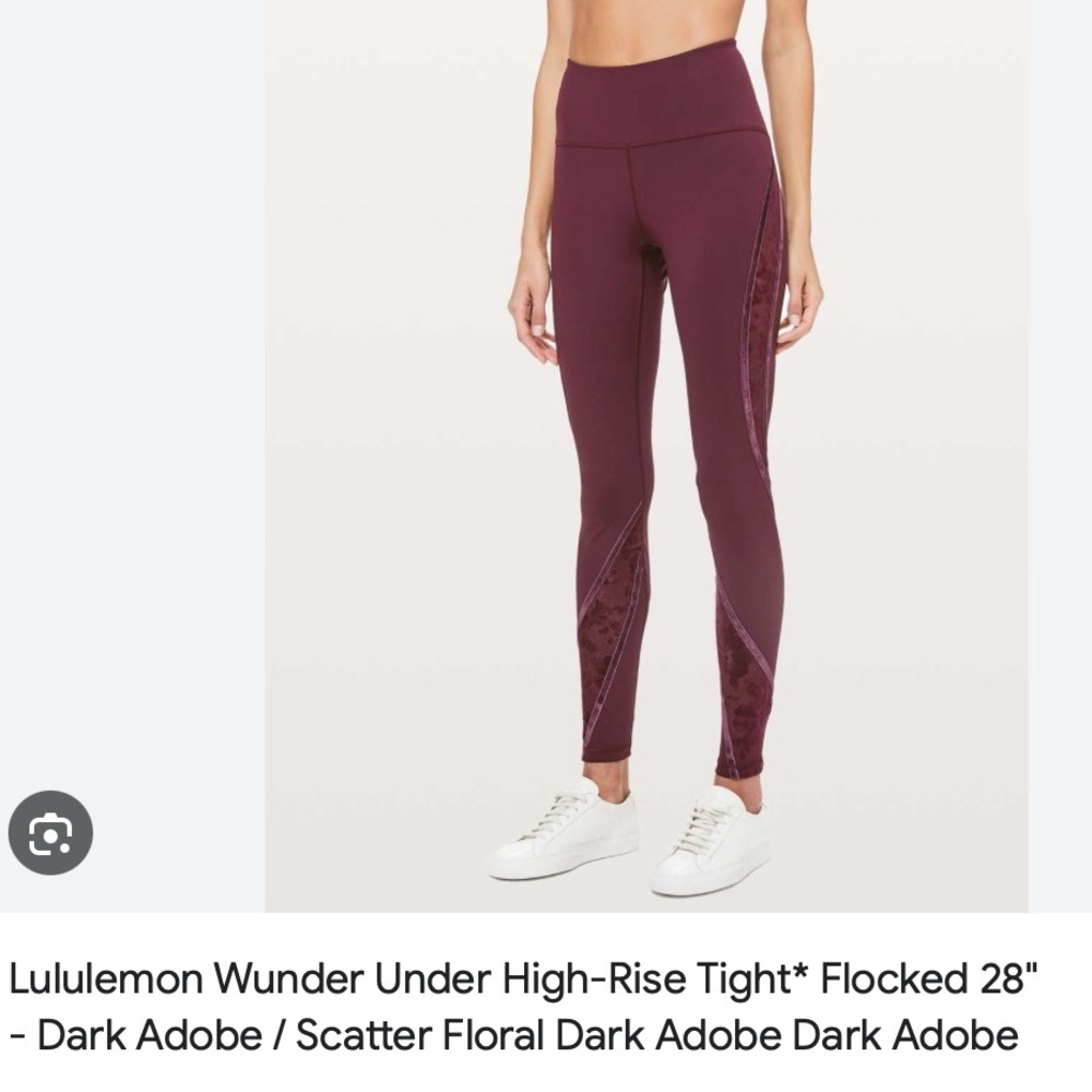 Lululemon wonder under size 4 with lace and velvety details EUC